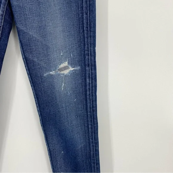 Moussy Vintage Lancaster Mid-Rise Distressed Skinny Cropped Jeans Size 27 - Picture 6 of 14
